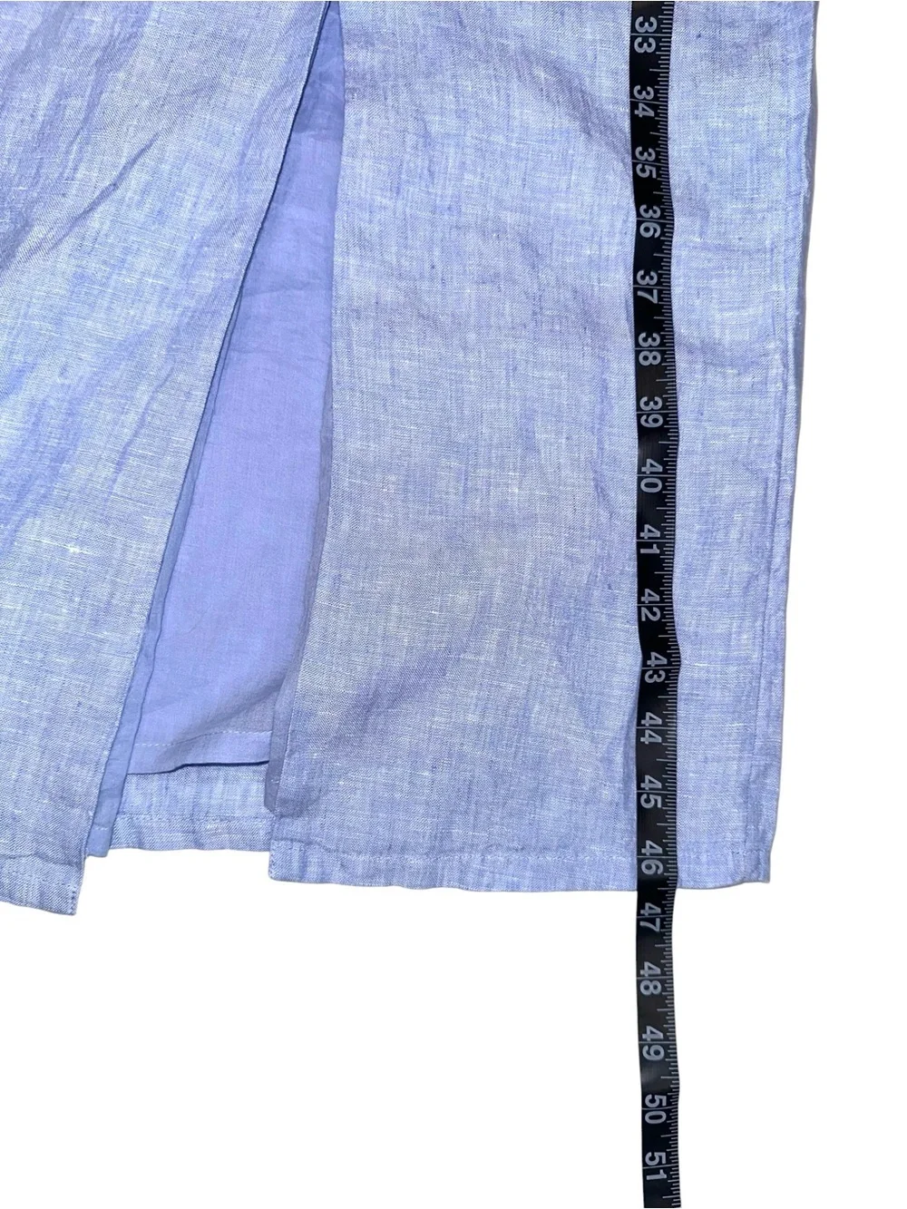 J. Crew Linen Daydream Blue Smocked Long Balloon Sleeve Midi Dress SMALL TALL